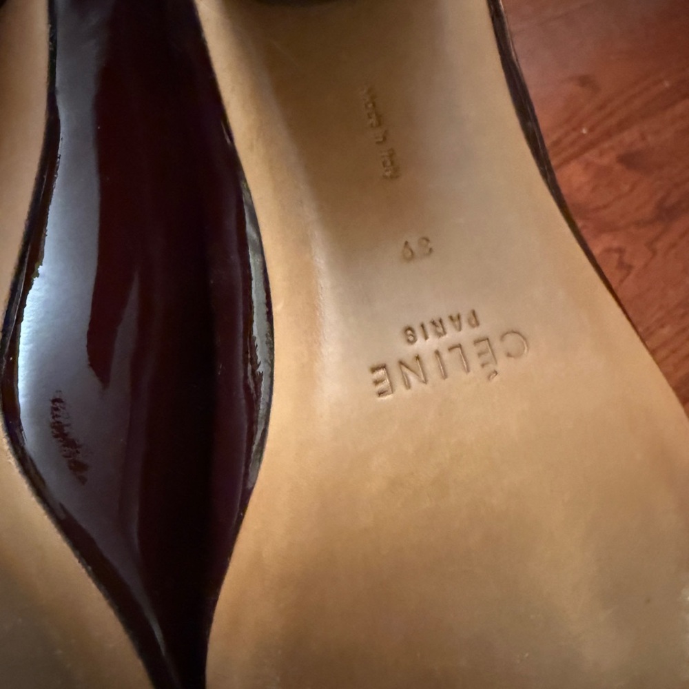 Celine Deep Red Patent Leather Shoes - Picture 3 of 6